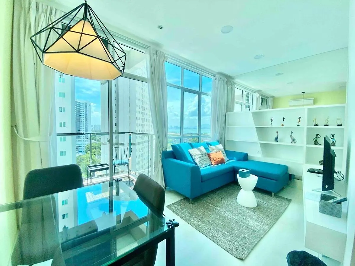 Straits Garden Suites #Pool With View #Seaview And Bridge View #Georgetown #3Pax #2Br2Bath #1Queen 1Single #Quality Well Maintained #Private Host